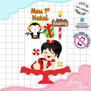 Arquivo de Corte: Topo de Bolo Natal Menina 294