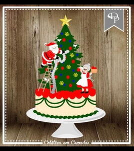 Arquivo de corte Topo de bolo Natal