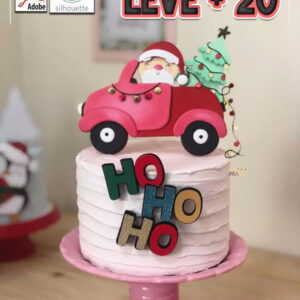 Arquivo de Corte Topo de Bolo Natal Papai Noel Carro St/pdf
