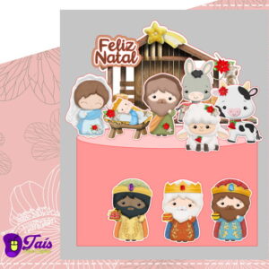 Arquivo de Corte Topo de Bolo Natal Presépio - Studio e PDF