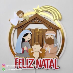 Arquivo de Corte Topo de Bolo Natal Religioso 3d 004