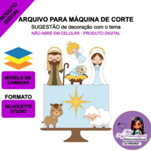 Arquivo de Corte Topo de Bolo Natal Religioso