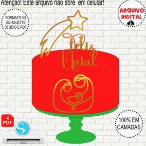 Arquivo de Corte Topo de Bolo Natal Silhueta #913