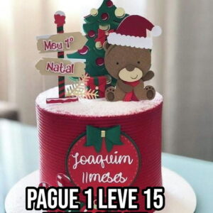 Arquivo de corte Topo de bolo Natal Ursinho STUDIO +14 ARQUI