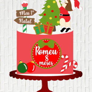 Arquivo de Corte Topo de Bolo Natal Bebe na Arvore