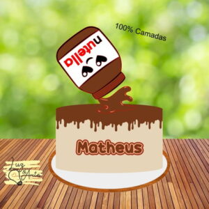 Arquivo de Corte Topo de Bolo Nutella Camadas - Studio e PDF