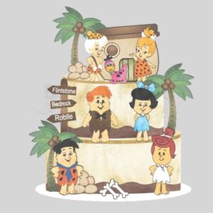 Arquivo de Corte Topo de Bolo os Flintstones Kids Camadas