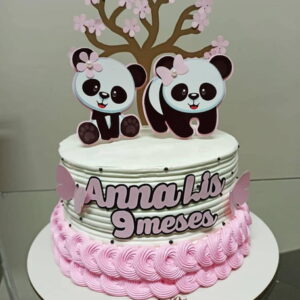 Arquivo De Corte Topo De Bolo Panda Arvore Camadas