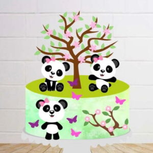 Arquivo de Corte Topo de Bolo Panda Menina