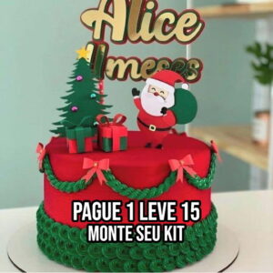 Arquivo de corte Topo de bolo Papai Noel 3 STUDIO +14