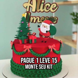Arquivo de Corte Topo de Bolo Papai Noel 3 Studio +14