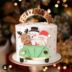 Arquivo de Corte Topo de Bolo Papai Noel Carro