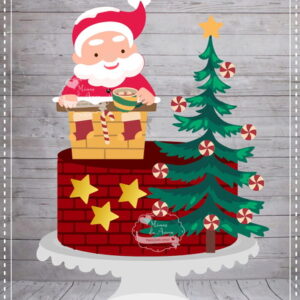 Arquivo de corte topo de bolo Papai Noel em camadas