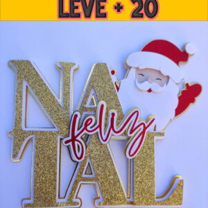 Arquivo de Corte Topo de Bolo Papai Noel Feliz Natal St/pdf