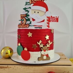 Arquivo de Corte Topo de Bolo Papai Noel Fofo com Rena