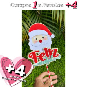 Arquivo de Corte Topo de Bolo Papai Noel - Studio - Svg