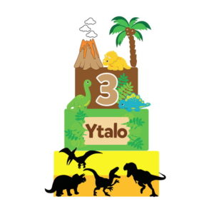 Arte Arquivo de Corte Topo de bolo para imprimir Dinossauro