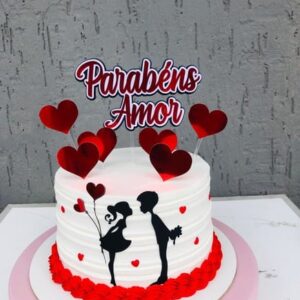 Arquivo de Corte Topo de Bolo Parabéns Amor Camadas