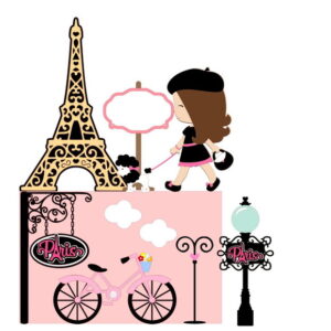 Arquivo De Corte Topo De Bolo Paris Menina