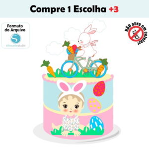 Arquivo de Corte Topo de Bolo Pascoa Bebê