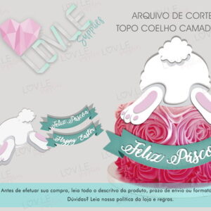 Arquivo de Corte Topo de Bolo Páscoa Coelho camadas