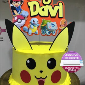 Arquivo de Corte: Topo de Bolo Pikachu Pokémom 008