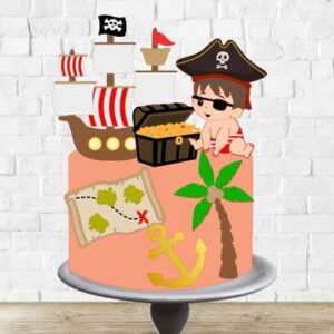 Arquivo de Corte Topo de Bolo Pirata Bebe