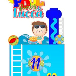 Arquivo de Corte: Topo de Bolo Pool Party Menino 005