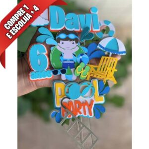 Arquivo de Corte Topo de Bolo Pool Party
