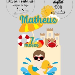 Arquivo de Corte Topo de Bolo Praia Bebê