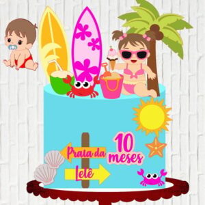 Arquivo de Corte Topo de Bolo Praia Bebe