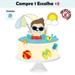 Arquivo de Corte Topo de Bolo Praia - Menino