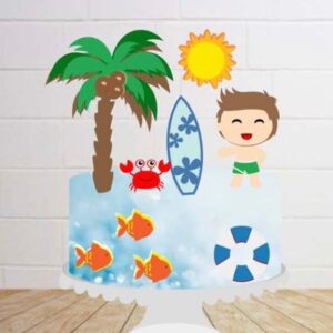 Arquivo de Corte Topo de Bolo Praia Menino