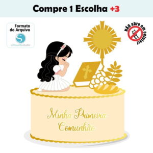 Arquivo de Corte Topo de Bolo Primeira Comunhão #001