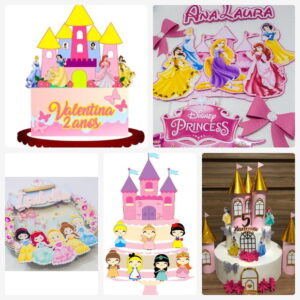 Arquivo de Corte Topo de Bolo Princesa Disney + Brinde
