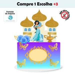 Arquivo de Corte Topo de Bolo Aladdin #004