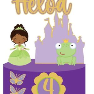 Arquivo de Corte Topo de Bolo Princesa Tiana e o Sapo Cute