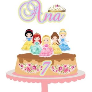 Arquivo de Corte Topo de Bolo Princesas 03