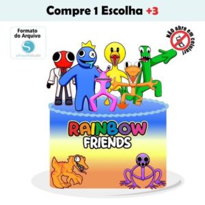 Arquivo de Corte Topo de Bolo Rainbow Friends