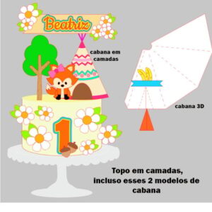 Arquivo de Corte Topo de Bolo Raposinha 6 + BRINDE