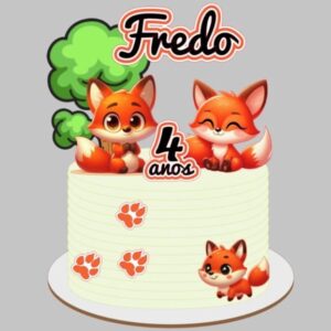 Arquivo de Corte Topo de Bolo Raposinha Cute