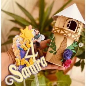 Arquivo de Corte Topo de Bolo Rapunzel Studio+brinde