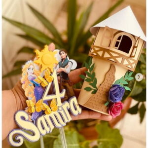 Arquivo de Corte Topo de Bolo Rapunzel Studio+brinde