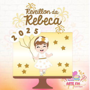 Arquivo de Corte: Topo de Bolo Réveillon Menina Baby