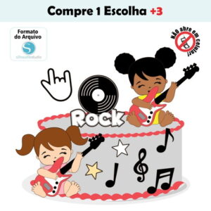 Arquivo de Corte Topo de Bolo Rock Meninas