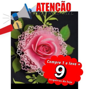 Arquivo de Corte Topo de Bolo - Rosa Rendada 3 (1a395d0)