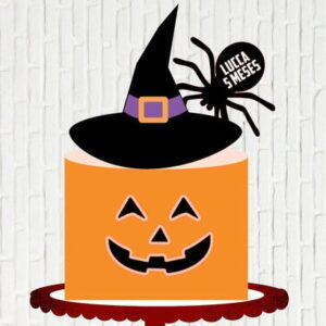 Arquivo de Corte Topo de Bolo Rosto Abobora Halloween