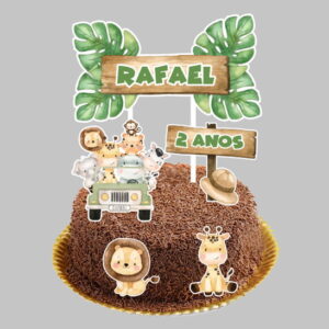 Arquivo de Corte Topo de Bolo Safari 02 - Studio e PDF