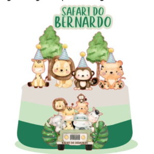 Arquivo de Corte - Topo de Bolo - Safari