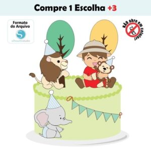 Arquivo de Corte Topo de Bolo Safari Bebê